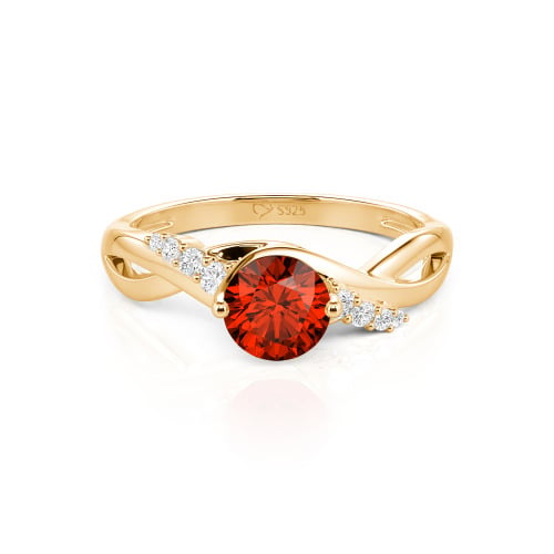 Jeulia Custom Classic Twist Bypass Ring with Round Cut