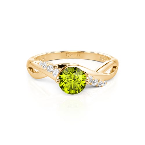 Jeulia Custom Classic Twist Bypass Ring with Round Cut