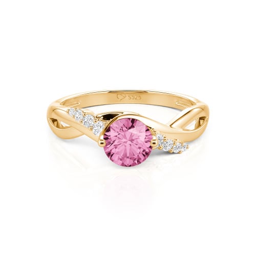 Jeulia Custom Classic Twist Bypass Ring with Round Cut