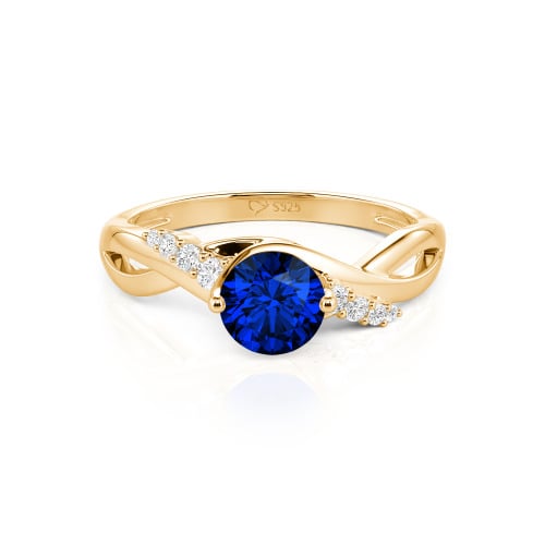 Jeulia Custom Classic Twist Bypass Ring with Round Cut