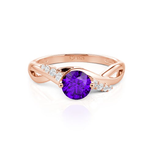 Jeulia Custom Classic Twist Bypass Ring with Round Cut