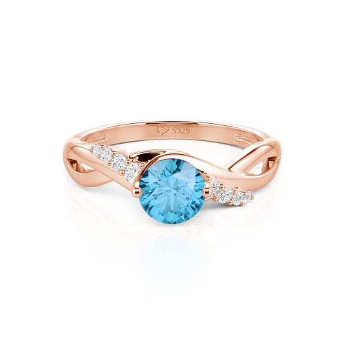 Jeulia Custom Classic Twist Bypass Ring with Round Cut