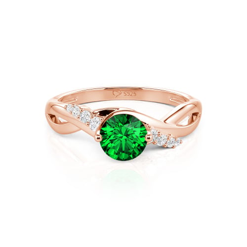 Jeulia Custom Classic Twist Bypass Ring with Round Cut