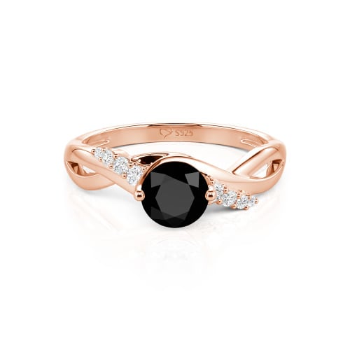 Jeulia Custom Classic Twist Bypass Ring with Round Cut
