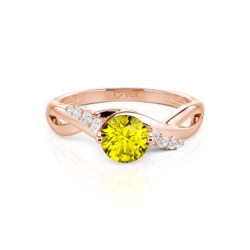 Jeulia Custom Classic Twist Bypass Ring with Round Cut