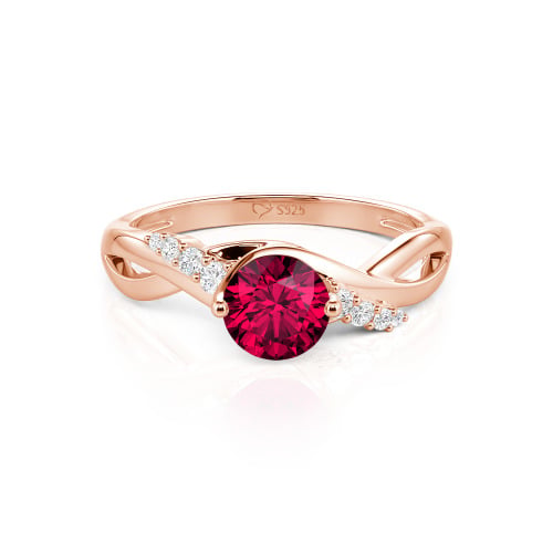 Jeulia Custom Classic Twist Bypass Ring with Round Cut