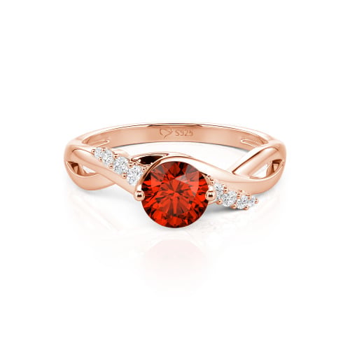 Jeulia Custom Classic Twist Bypass Ring with Round Cut