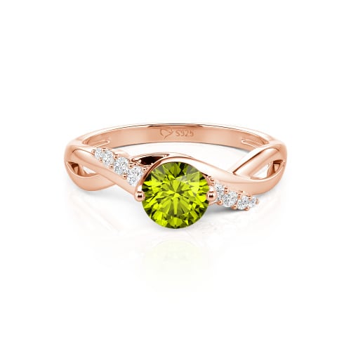 Jeulia Custom Classic Twist Bypass Ring with Round Cut