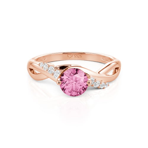 Jeulia Custom Classic Twist Bypass Ring with Round Cut