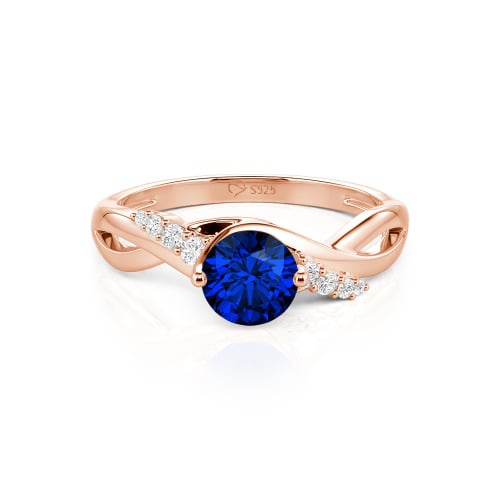 Jeulia Custom Classic Twist Bypass Ring with Round Cut