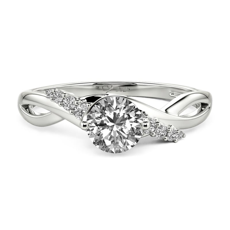 Jeulia Custom Classic Twist Bypass Ring with Round Cut