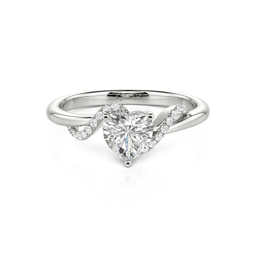 Jeulia Custom Bypass Twisted Heart Engagement Ring