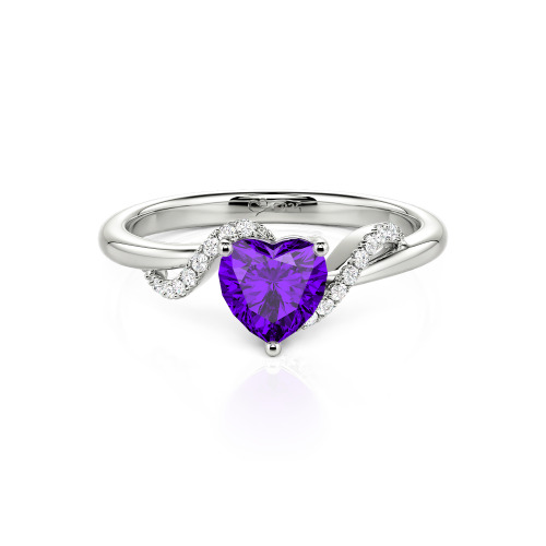 Jeulia Custom Bypass Twisted Heart Engagement Ring