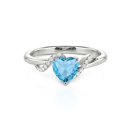 Jeulia Custom Bypass Twisted Heart Engagement Ring