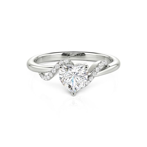 Jeulia Custom Bypass Twisted Heart Engagement Ring