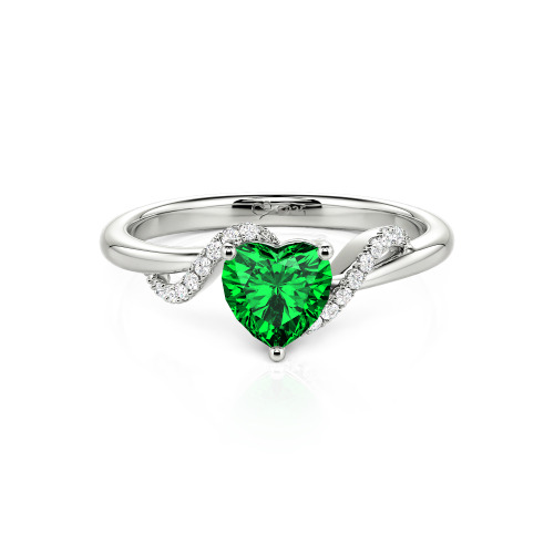 Jeulia Custom Bypass Twisted Heart Engagement Ring