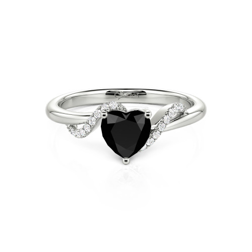 Jeulia Custom Bypass Twisted Heart Engagement Ring