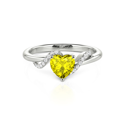 Jeulia Custom Bypass Twisted Heart Engagement Ring