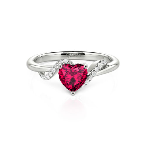 Jeulia Custom Bypass Twisted Heart Engagement Ring