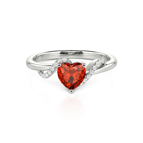 Jeulia Custom Bypass Twisted Heart Engagement Ring