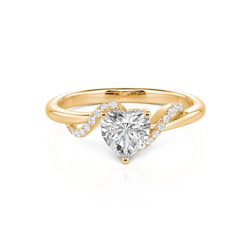 Jeulia Custom Bypass Twisted Heart Engagement Ring