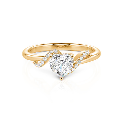 Jeulia Custom Bypass Twisted Heart Engagement Ring