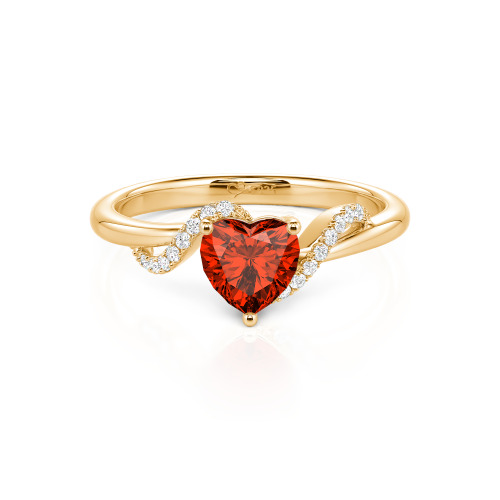 Jeulia Custom Bypass Twisted Heart Engagement Ring