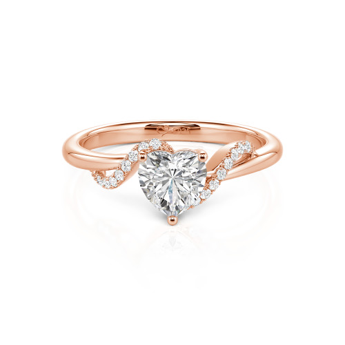 Jeulia Custom Bypass Twisted Heart Engagement Ring