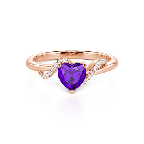 Jeulia Custom Bypass Twisted Heart Engagement Ring