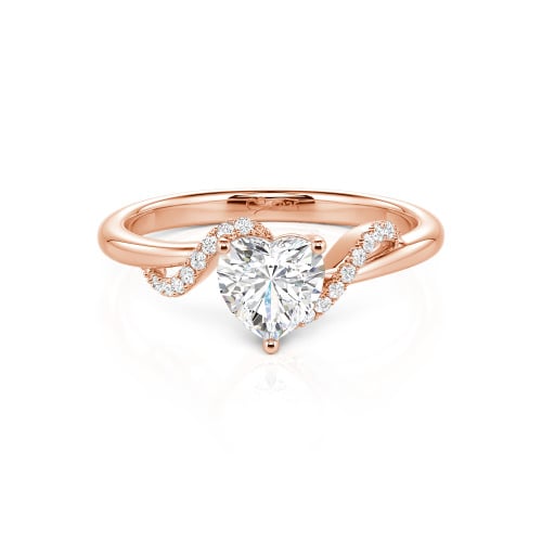 Jeulia Custom Bypass Twisted Heart Engagement Ring