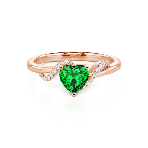 Jeulia Custom Bypass Twisted Heart Engagement Ring