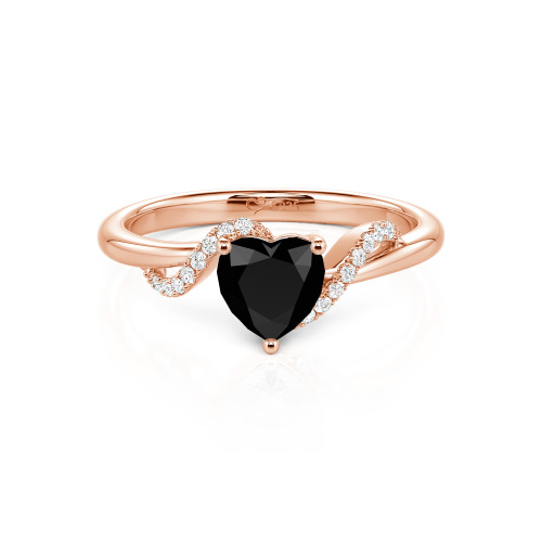 Jeulia Custom Bypass Twisted Heart Engagement Ring