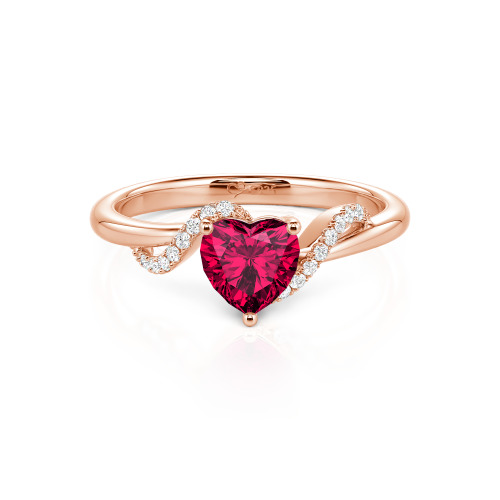 Jeulia Custom Bypass Twisted Heart Engagement Ring