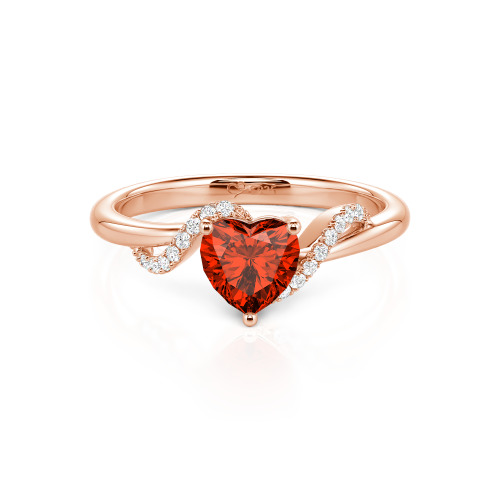 Jeulia Custom Bypass Twisted Heart Engagement Ring