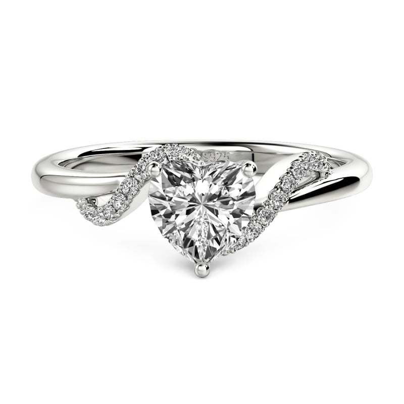 Jeulia Custom Bypass Twisted Heart Engagement Ring