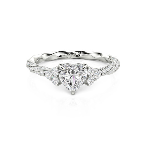 Jeulia Custom Twisted Heart Engagement Ring With Side Stone