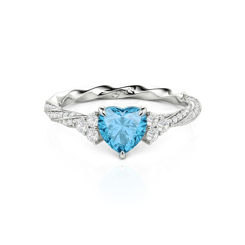 Jeulia Custom Twisted Heart Engagement Ring With Side Stone