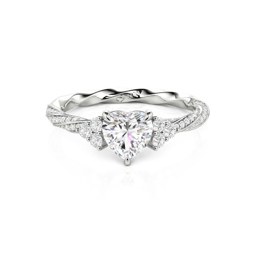 Jeulia Custom Twisted Heart Engagement Ring With Side Stone