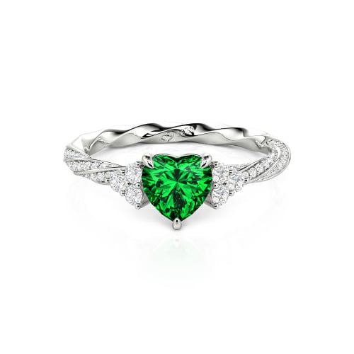 Jeulia Custom Twisted Heart Engagement Ring With Side Stone