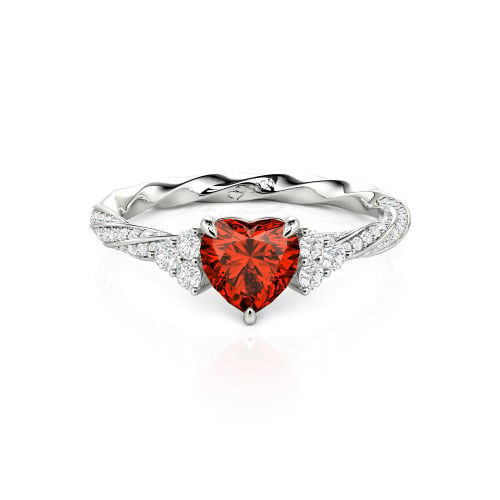 Jeulia Custom Twisted Heart Engagement Ring With Side Stone