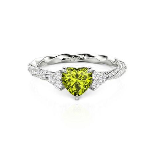 Jeulia Custom Twisted Heart Engagement Ring With Side Stone