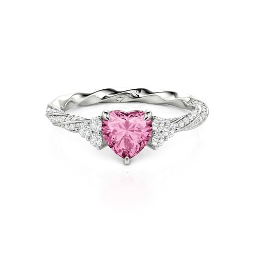 Jeulia Custom Twisted Heart Engagement Ring With Side Stone