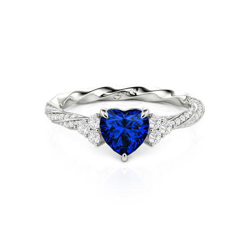 Jeulia Custom Twisted Heart Engagement Ring With Side Stone