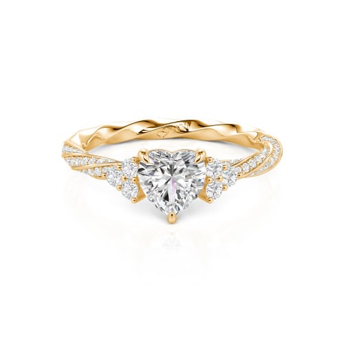 Jeulia Custom Twisted Heart Engagement Ring With Side Stone