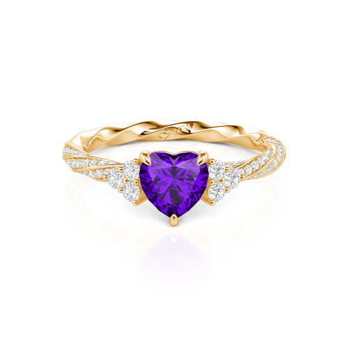Jeulia Custom Twisted Heart Engagement Ring With Side Stone