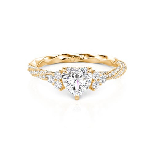 Jeulia Custom Twisted Heart Engagement Ring With Side Stone
