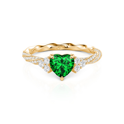 Jeulia Custom Twisted Heart Engagement Ring With Side Stone