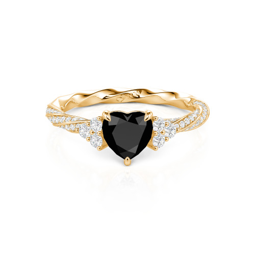 Jeulia Custom Twisted Heart Engagement Ring With Side Stone