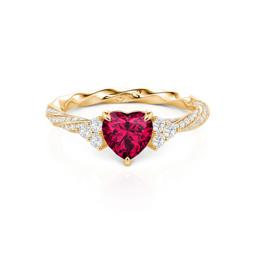 Jeulia Custom Twisted Heart Engagement Ring With Side Stone