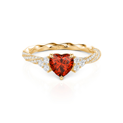 Jeulia Custom Twisted Heart Engagement Ring With Side Stone